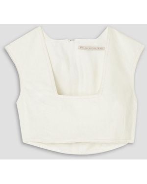 Emilia Wickstead Saffa Cropped Denim Top - White