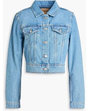 PAIGE Chantal Cropped Denim Jacket - Blue
