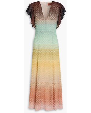 Missoni Metallic Crochet-Knit Midi Dress - Multicolor