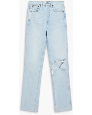 RE/DONE Hoch sitzende jeans mit schmalem bein in distressed-optik - Blau