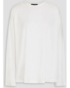 Fabiana Filippi Satin-Paneled Cotton-Jersey Top - White