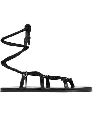 IRO Tao Lace-Up Leather Sandals - Black