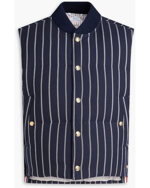 Thom Browne Striped Wool Down Vest - Blue