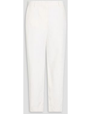 TOTEME Cropped Twill Tapered Trousers - White