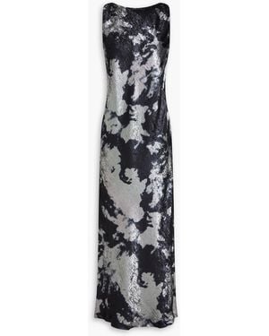Rag & Bone Margaret Metallic Printed Crepe De Chine Maxi Dress - White