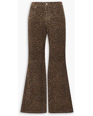 Dodo Bar Or Harel Leopard-Print Suede Flared Trousers - Brown