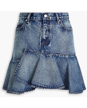 RED Valentino Ruffled Denim Mini Skirt - Blue