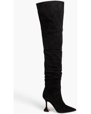 AMINA MUADDI Olivia Suede Thigh Boots - Black