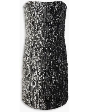 Jenny Packham Rebecca Strapless Sequined Tulle Mini Dress - Black