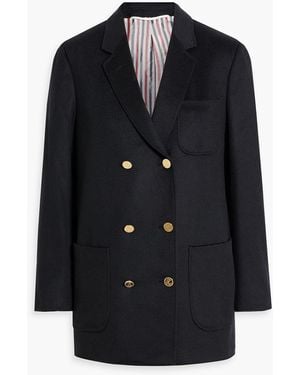 Thom Browne Double-Breasted Cashmere Jacket - Black