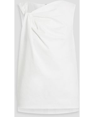 Adam Lippes Feyda Twisted Cotton-Poplin Top - White