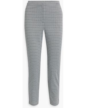 Theory Checked Jacquard Tapered Trousers - Grey