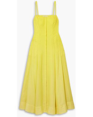 Gabriela Hearst Magritte Herringbone Cashmere And Silk-Blend Maxi Dress - Yellow