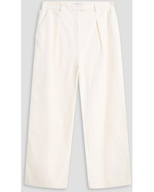 Safiyaa Guipure Lace Cotton-gabardine Wide-leg Trousers - White