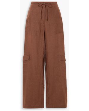 Faithfull the Brand Relais Belted Linen Straight-leg Pants - Brown
