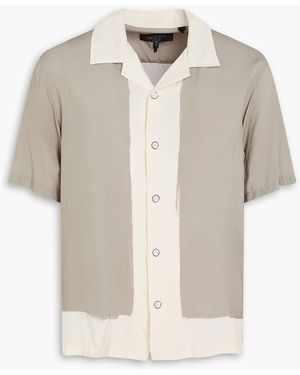 Rag & Bone Avery Two-Tone Crepe De Chine Shirt - White
