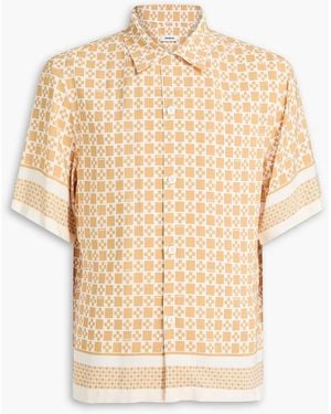 Sandro Printed Crepe Shirt - Natural