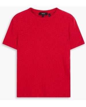 Theory Slub Cotton-jersey T-shirt - Red