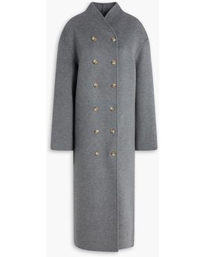 Loulou de Saison Amory Double-Breasted Wool And Cashmere-Blend Felt Coat - Grey