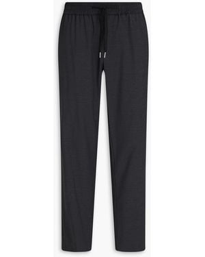 Sandro Tapered Wool-blend Crepe Drawstring Trousers - Black