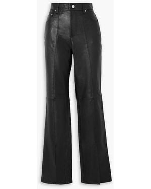 GRLFRND Hallie Leather Flared Trousers - Black