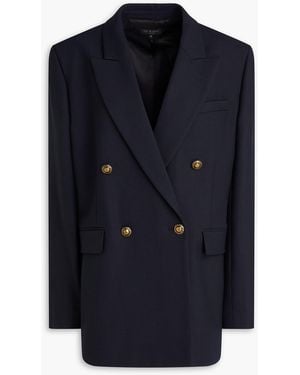Rag & Bone Emile Double-Breasted Crepe Blazer - Blue