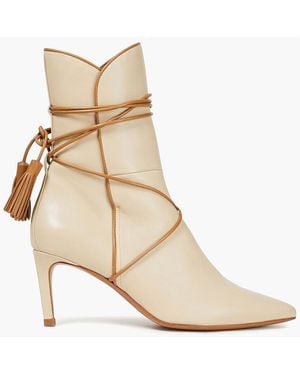 Zimmermann Tasseled Leather Ankle Boots - Natural