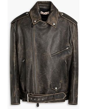 Marni Leather Biker Jacket - Black