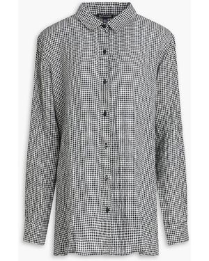 Eileen Fisher Gingham Linen Shirt - Grey