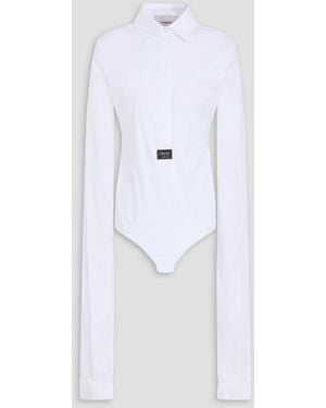 Coperni Cotton-Blend Poplin Bodysuit - White