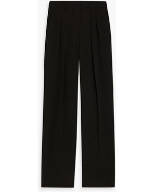 Sportmax Pleated Grain De Poudre Wide-Leg Pants - Black