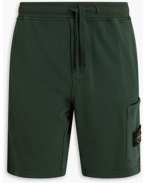 Stone Island French Cotton-Blend Terry Shorts - Green