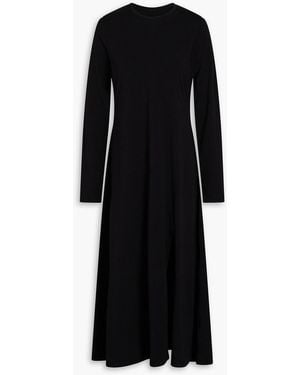 Another Tomorrow Stretch-lyocell And Cotton-blend Jersey Midi Dress - Black