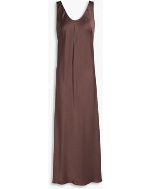 A.Emery Esther Satin Midi Slip Dress - Brown