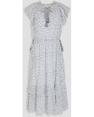 Ulla Johnson Anja Ruffled Floral-print Cotton-crepon Midi Dress - White