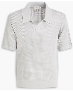 FRAME Waffle-Knit Polo Shirt - Grey