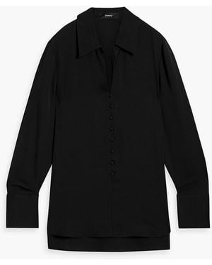 Theory Silk Crepe De Chine Blouse - Black