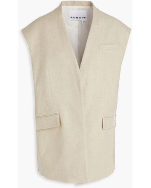 REMAIN Birger Christensen Oversized Linen And Cotton-blend Vest - Natural