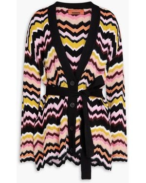 Missoni Brushed Crochet-Knit Cardigan - Blue