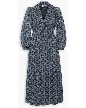 Cefinn Luella Floral-print Crepe Midi Dress - Blue