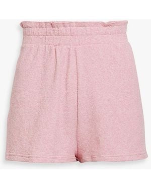 LoveShackFancy Delvina Mélange Cotton-blend Terry Shorts - Pink