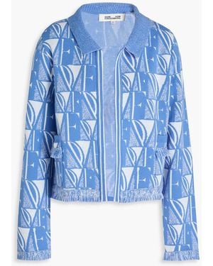 Diane von Furstenberg Morgaine Jacquard-knit Cardigan - Blue