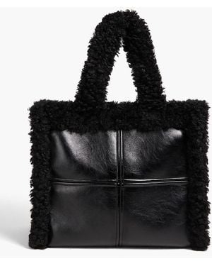 Stand Studio Lola Faux Shearling Tote - Black
