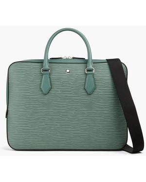 Montblanc Textured-leather Briefcase - Green