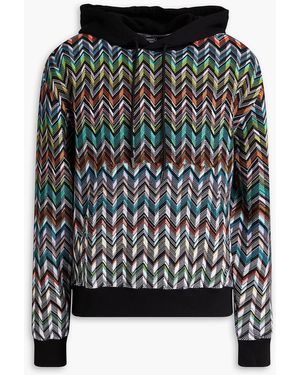 Missoni Crochet-knit Cotton-blend Hoodie - Black