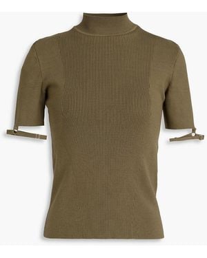 Jacquemus Torre Ribbed-knit Turtleneck Top - Green