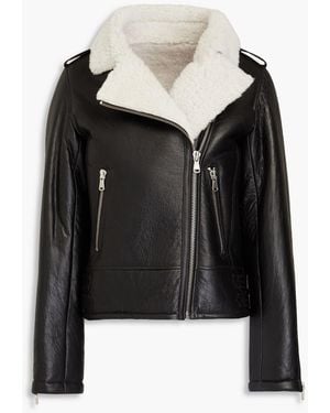 Yves Salomon Shearling Biker Jacket - Black