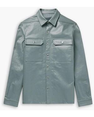 Rick Owens Coated Denim Overshirt - Blue