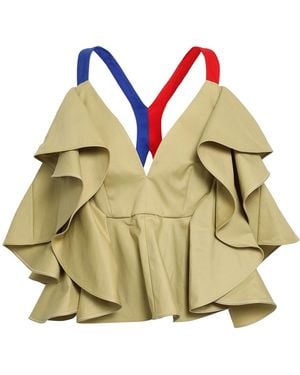 Rosie Assoulin Ruffled Cotton-twill Top - Green