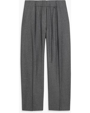 LE17SEPTEMBRE Wool-Flannel Wide-Leg Pants - Gray